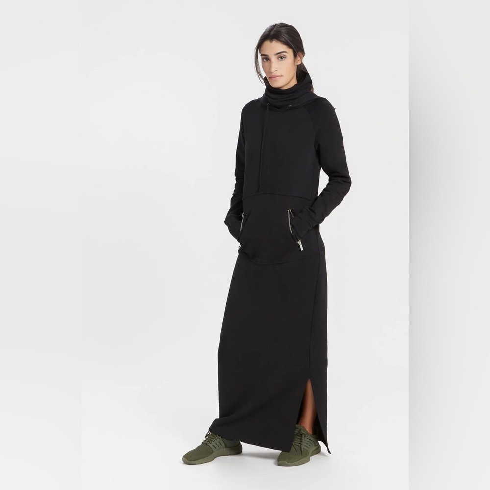 Marcella NYC Elba Sweatshirt Dress Black Maxi Hoodie Women’s XXL